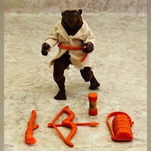 1992 TMNT Vintage Splinter Flocked Design Action Figure Toy